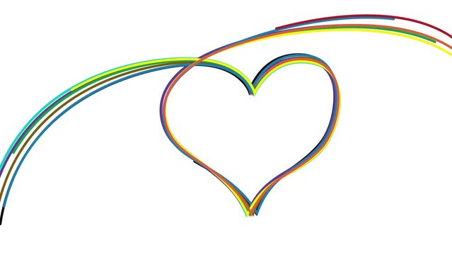 Pride lines from heart and animate out