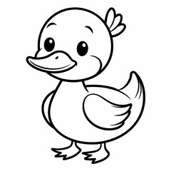 Adorable cartoon duckling drawing for kids, cute, charming, with a sweet and friendly character