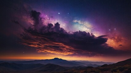 Multicolored painted nebula