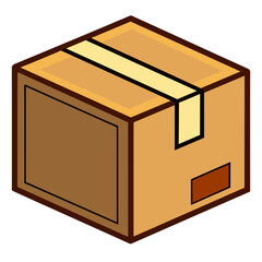 Cardboard box icon for shipping and packaging, logistics, storage, transport, and ecommerce