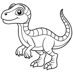 Create a charming atmosphere for kids with a cute cartoon dinosaur illustration