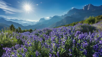Fototapeta premium rosemary fields against pic