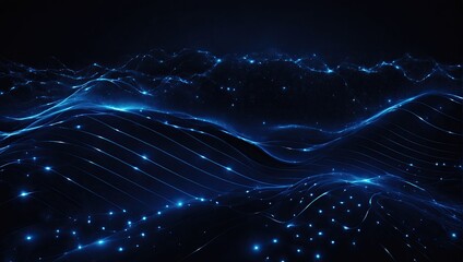 Abstract futuristic technology with polygonal shapes on dark blue background