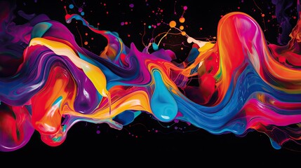 Abstract neon fractal wallpaper with space background