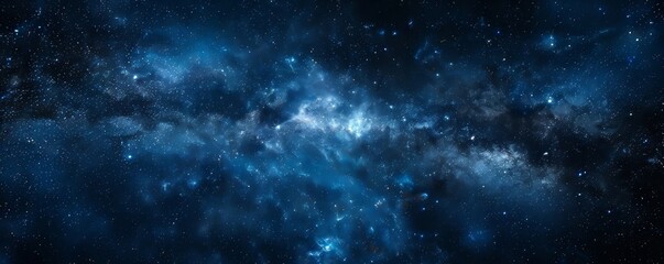 Naklejka premium Blue Nebula in Space