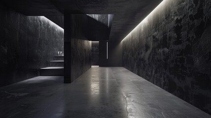 An old factory with dark, empty rooms and hallways