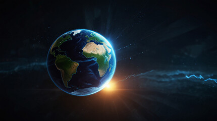 Fototapeta premium Stunning Earth from space against starry sky