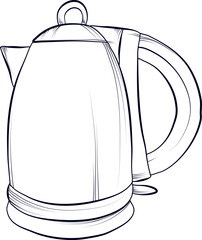 hand drawing of an electric kettle vector illustration