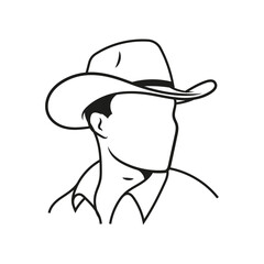 Illustration of a man wearing a cowboy hat