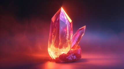 Fototapeta premium glowing crystal with soft light background. power self healing inspiration concept for deisgner