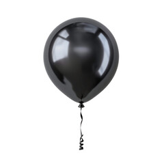 Shiny Black Balloon Isolated on Transparent Background, PNG