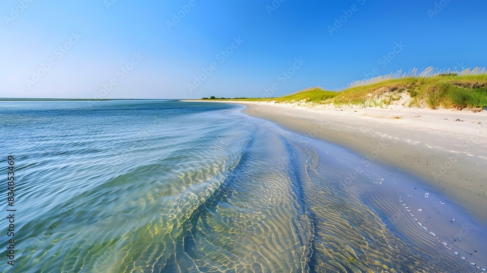 Canvas Prints sandy spit a lagoon with calm image