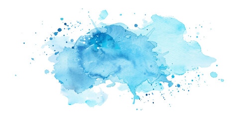 Abstract light blue watercolor vector illustration isolated on white background