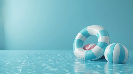 Two floaties on pool surface