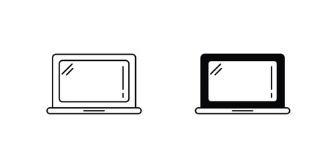 laptop icon with white background vector stock illustration