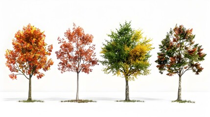 Naklejka premium maple trees five different pic