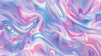 Obraz premium A pattern with holographic liquid of pink, blue and purple colors.