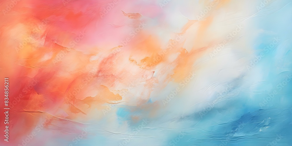 Poster exploring the intricate details of an abstract painting with vibrant colors and textured brushstroke