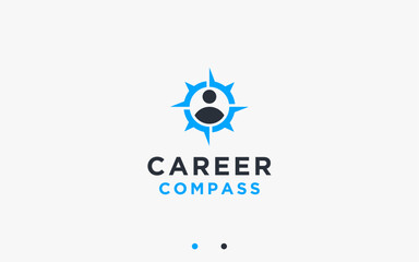 job compass logo design vector silhouette illustration