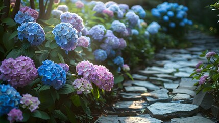 hydrangeas in a garden pic