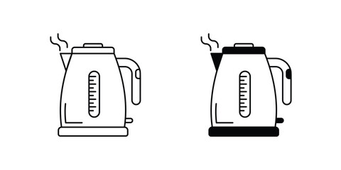 electric kettle icon with white background vector stock illustration