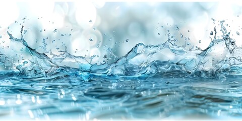 Plastic bottle splashing in blue water symbolizing World Water Day sustainability. Concept World Water Day, Plastic Pollution, Sustainable Practices, Blue Water Campaign, Conservation Efforts