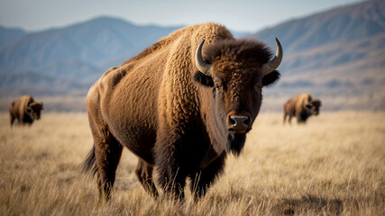 Obraz premium bison roundup and its importance in wildlife