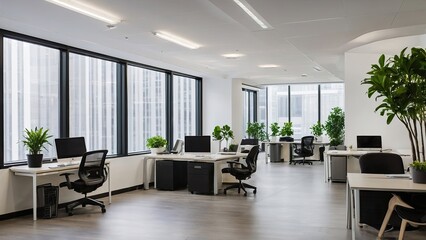 Modern open plan office space interior
