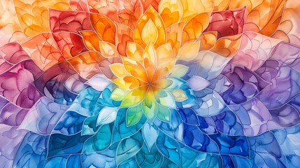 Watercolor flower painting with vibrant colors