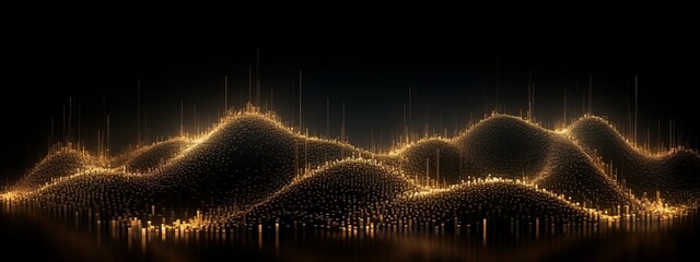 abstract modern 3D digital dark black background for technology process, science, education, space,...