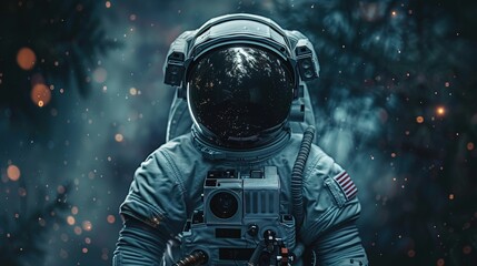 Astronaut In A Space Suit With Dark Background