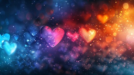 Heart object on vibrant background