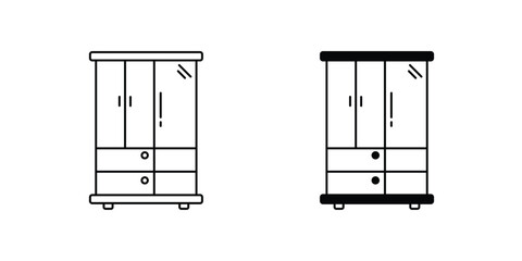 cupboard icon with white background vector stock illustration