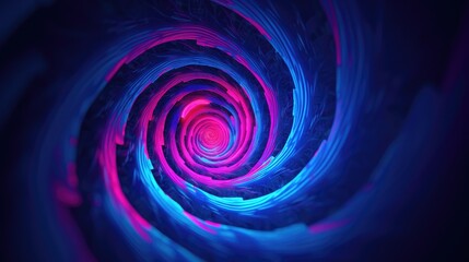 Blue abstract background with spiral circle lines, technology futuristic template