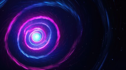 Fototapeta premium Blue abstract background with spiral circle lines, technology futuristic template
