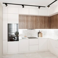 Design interior kitchen 3d visualisation Corona Rederer