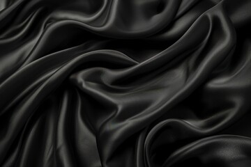Black satin silk, elegant fabric for backgrounds
