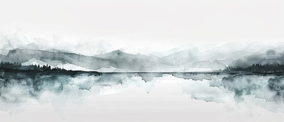 Mountain lake boat painting