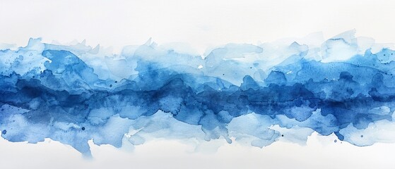 Close-up of blue watercolor painting on white background