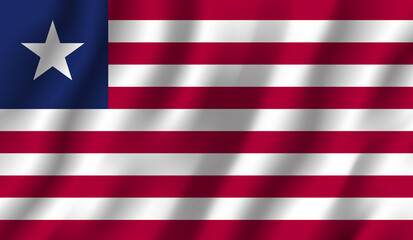 Liberia National Flag Photo waving 3d Liberia flag