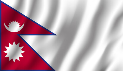 Nepali National Flag Photo waving 3d Nepal flag