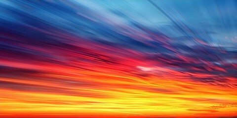 Obraz premium Vivid sunset paints the sky in a colorful tapestry of hues. Concept Landscape Photography, Sunset Colors, Nature's Beauty