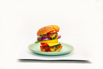 delicious big homemade burger