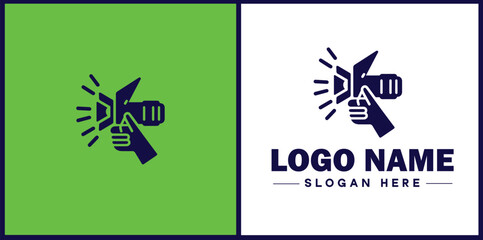 studio light icon Photography light Studio lamp Lighting fixture flat logo sign symbol editable vector