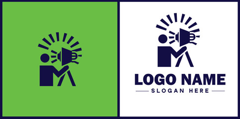 studio light icon Photography light Studio lamp Lighting fixture flat logo sign symbol editable vector