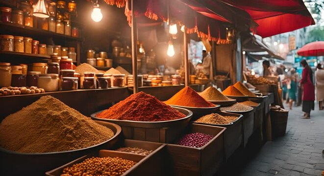Spice market in India.