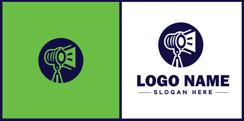 Obraz premium studio light icon Photography light Studio lamp Lighting fixture flat logo sign symbol editable vector