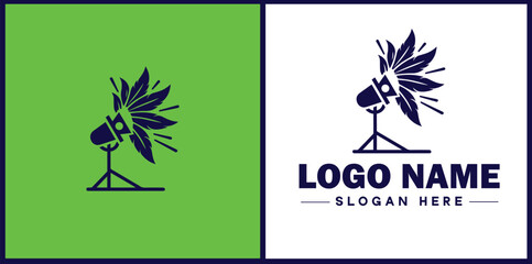 studio light icon Photography light Studio lamp Lighting fixture flat logo sign symbol editable vector