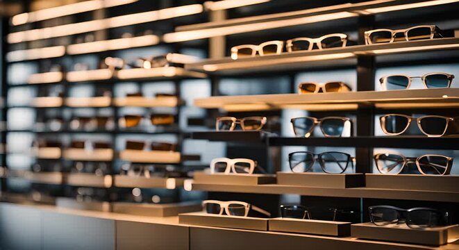 Interior of a glasses store.
