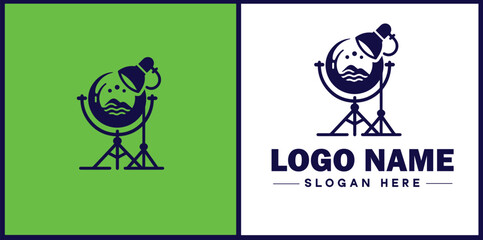 studio light icon Photography light Studio lamp Lighting fixture flat logo sign symbol editable vector